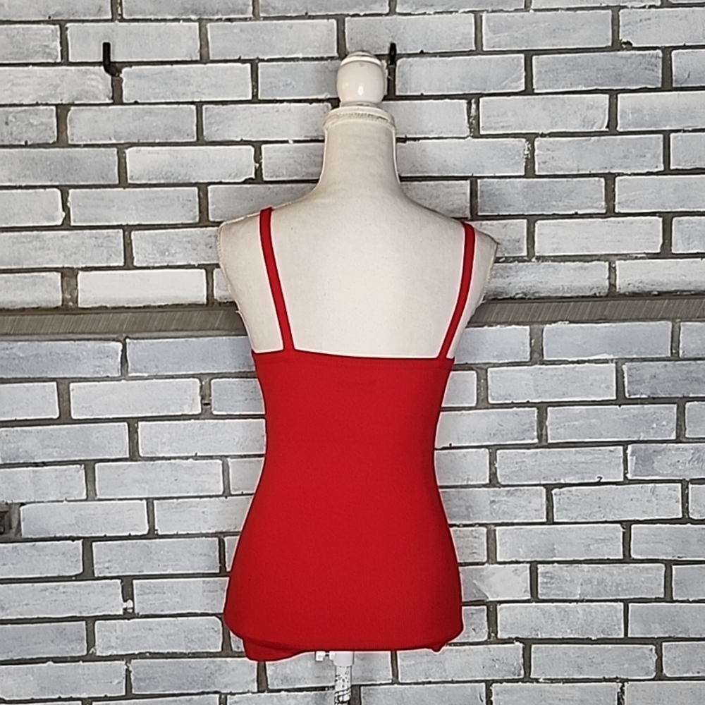 • NWT No Boundaries Women's Sleeveless Ribbed Cami Tank Top Size XL Red - Picture 4 of 12